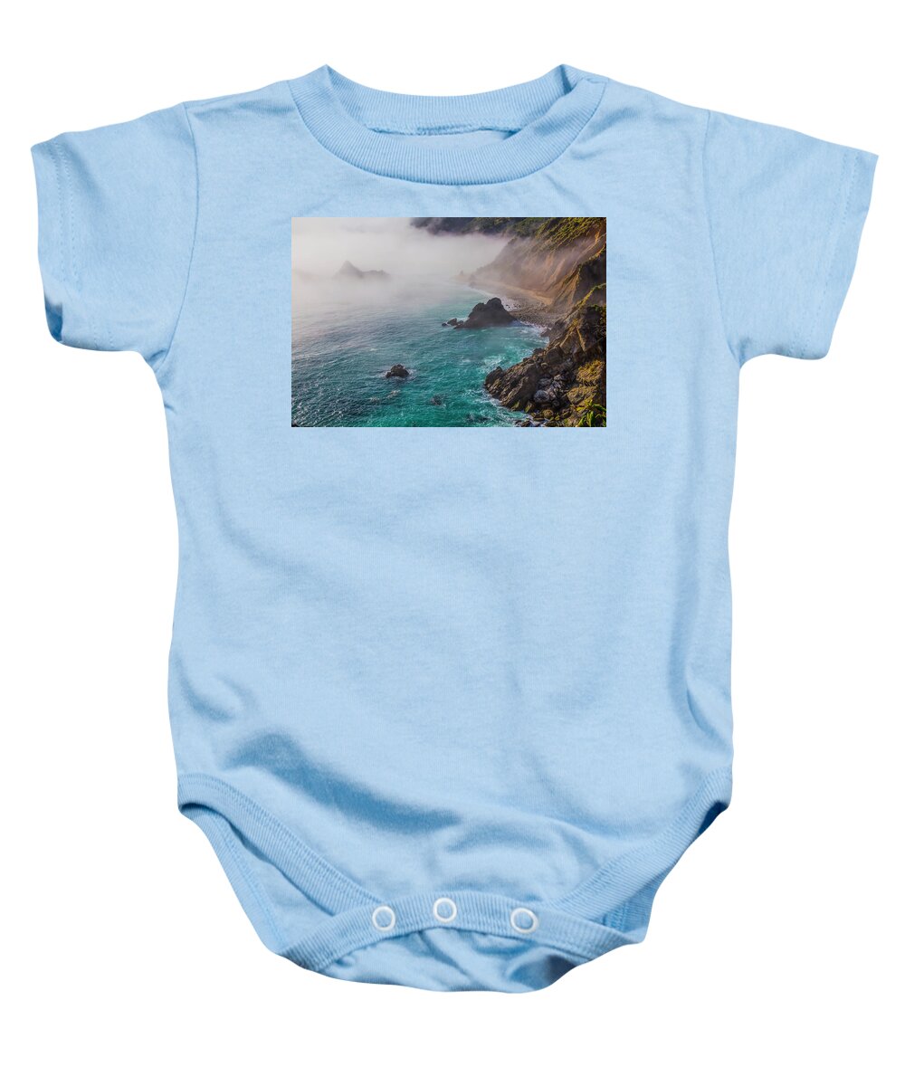 Big Sur California Baby Onesie featuring the photograph Big Sur Coastal Fog by Garry Gay