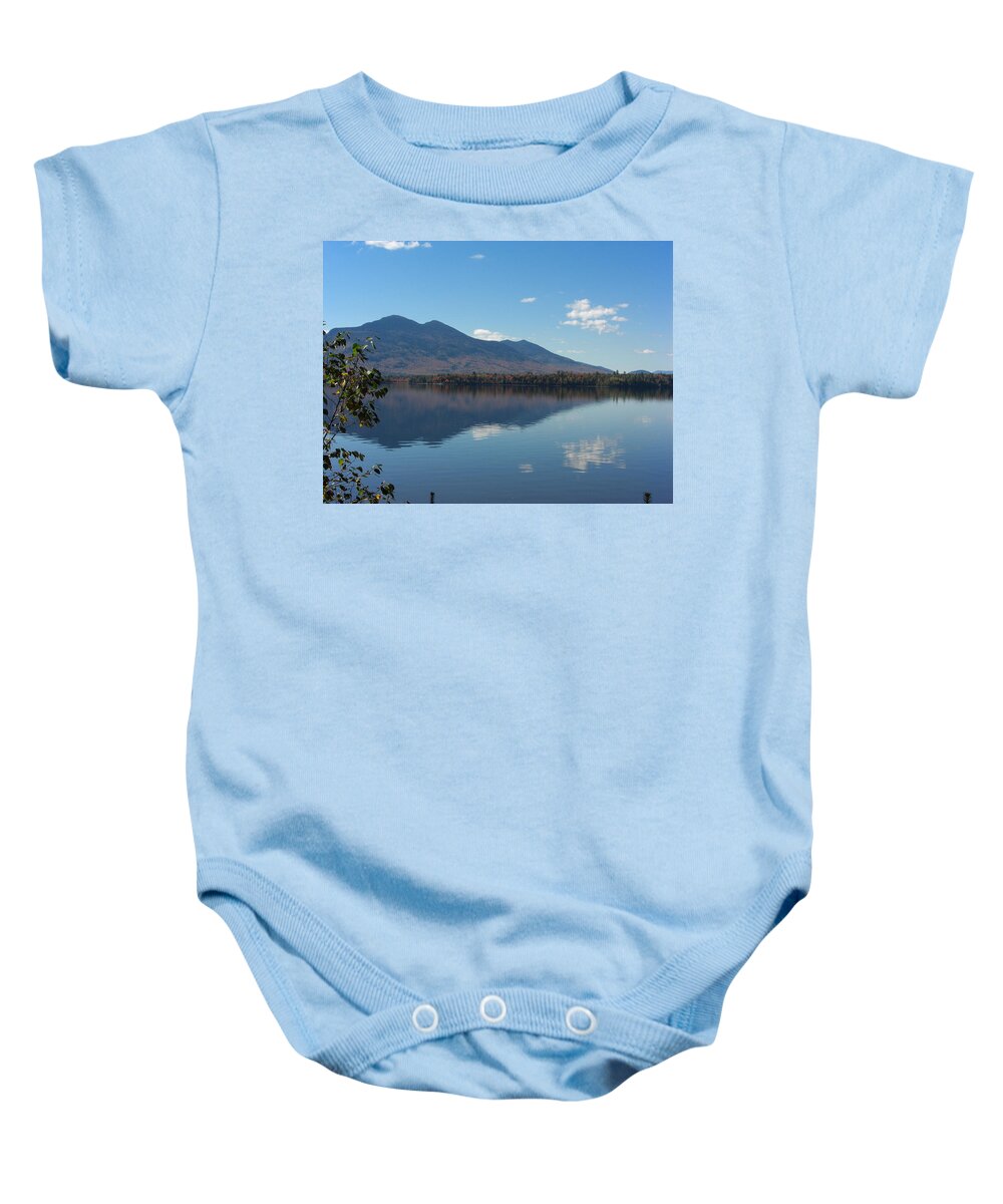 Bigelow Mountain Flagstaff Lake Maine Landscape Reflection Baby Onesie featuring the photograph Bigelow Mt View by Barbara Smith-Baker