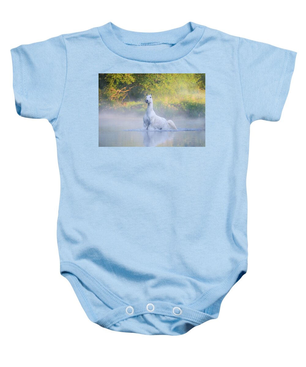 Russian Artists New Wave Baby Onesie featuring the photograph Birth of Aphrodite by Ekaterina Druz