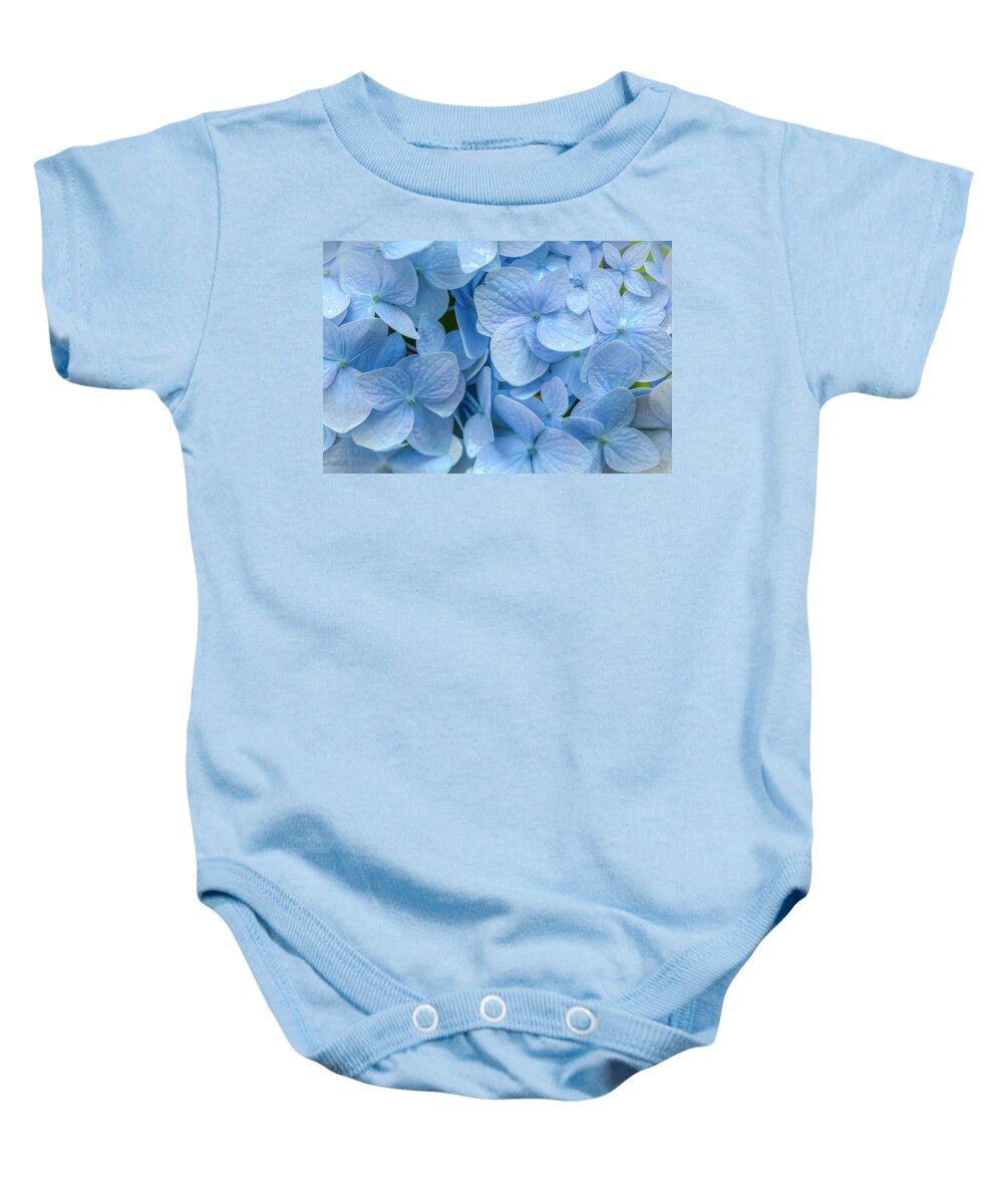 Hydrangea Baby Onesie featuring the photograph Blue Cluster by Kristina Rinell