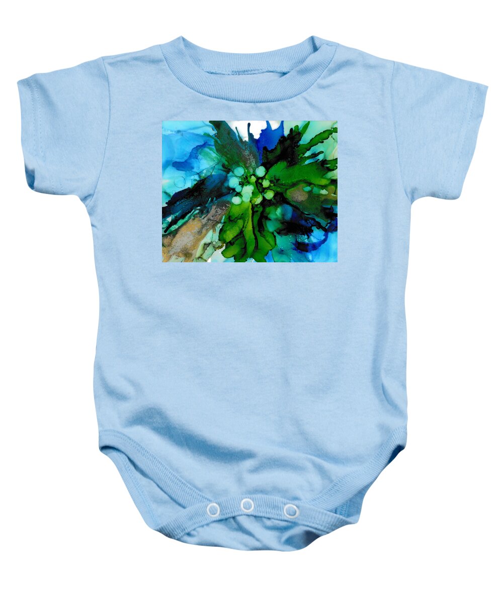 Blue Magic Baby Onesie featuring the painting Blue Magic by Louise Adams