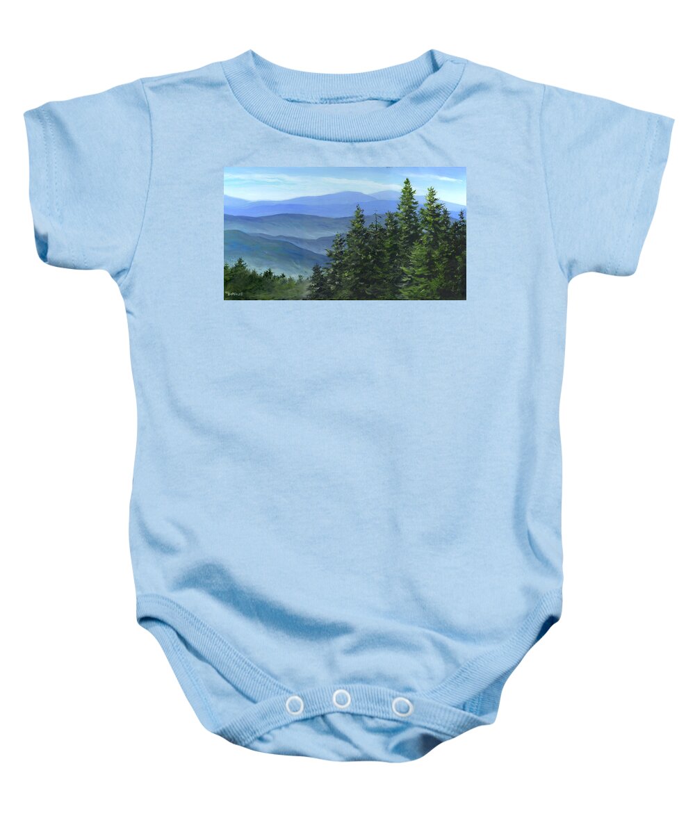 Mountains Baby Onesie featuring the painting Blue Ridge by Richard De Wolfe