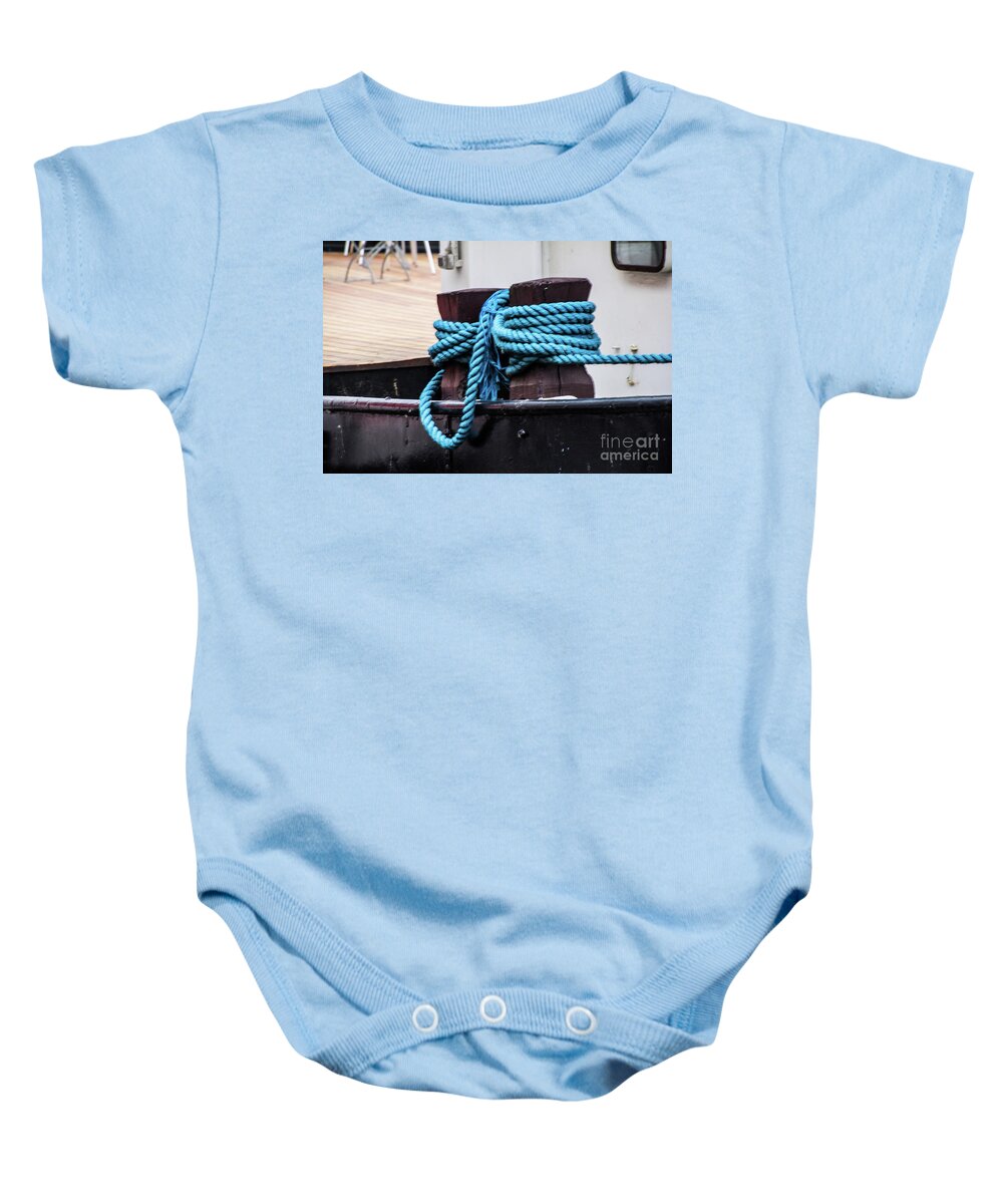 Copenhagen Baby Onesie featuring the photograph Blue rope by Agnes Caruso