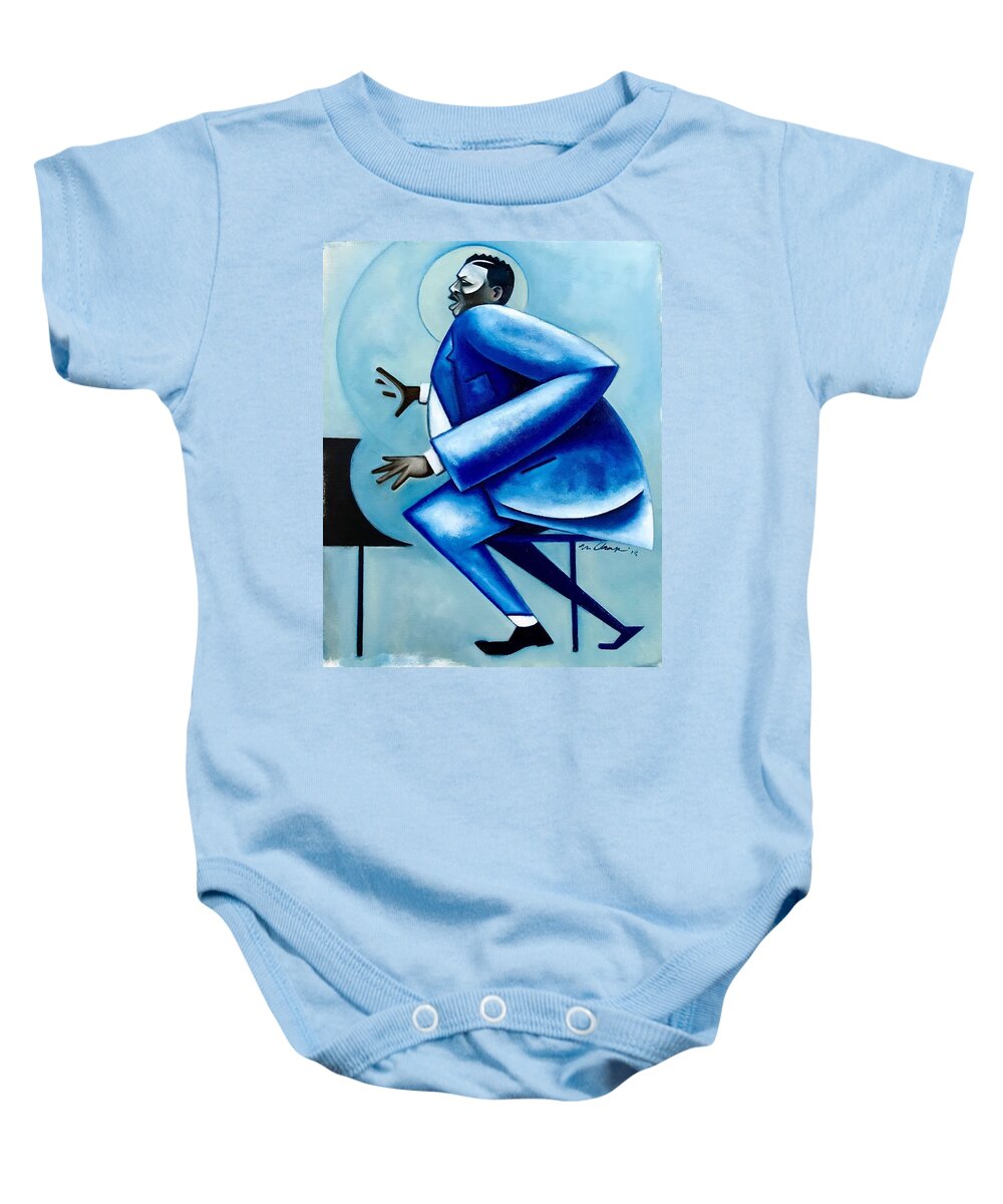 Jazz Baby Onesie featuring the painting Blues/ Oscar by Martel Chapman