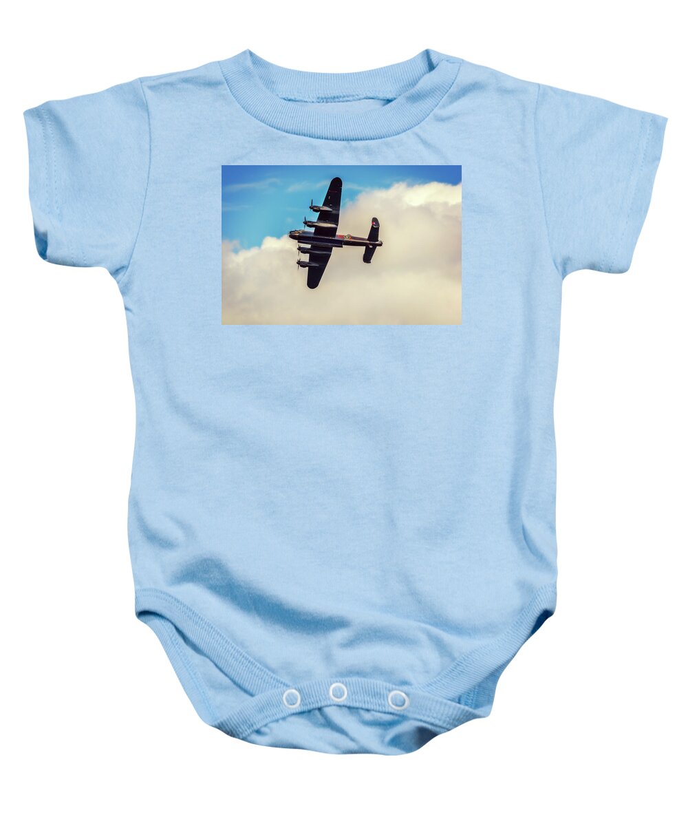 Lancaster Baby Onesie featuring the photograph Lancaster Fly Past by Martyn Boyd