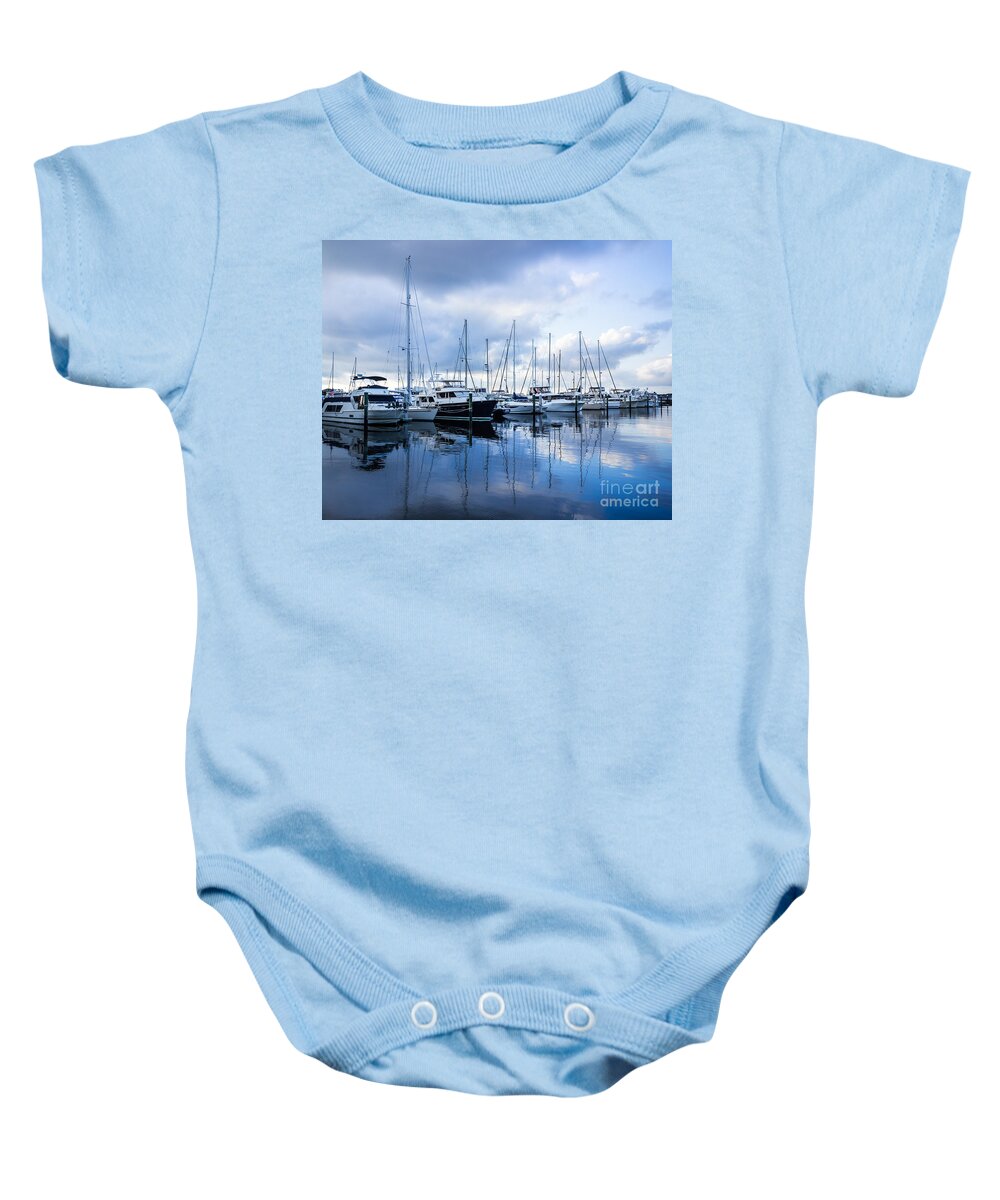 Manatee County Baby Onesie featuring the photograph Calm Reflections by Liesl Walsh