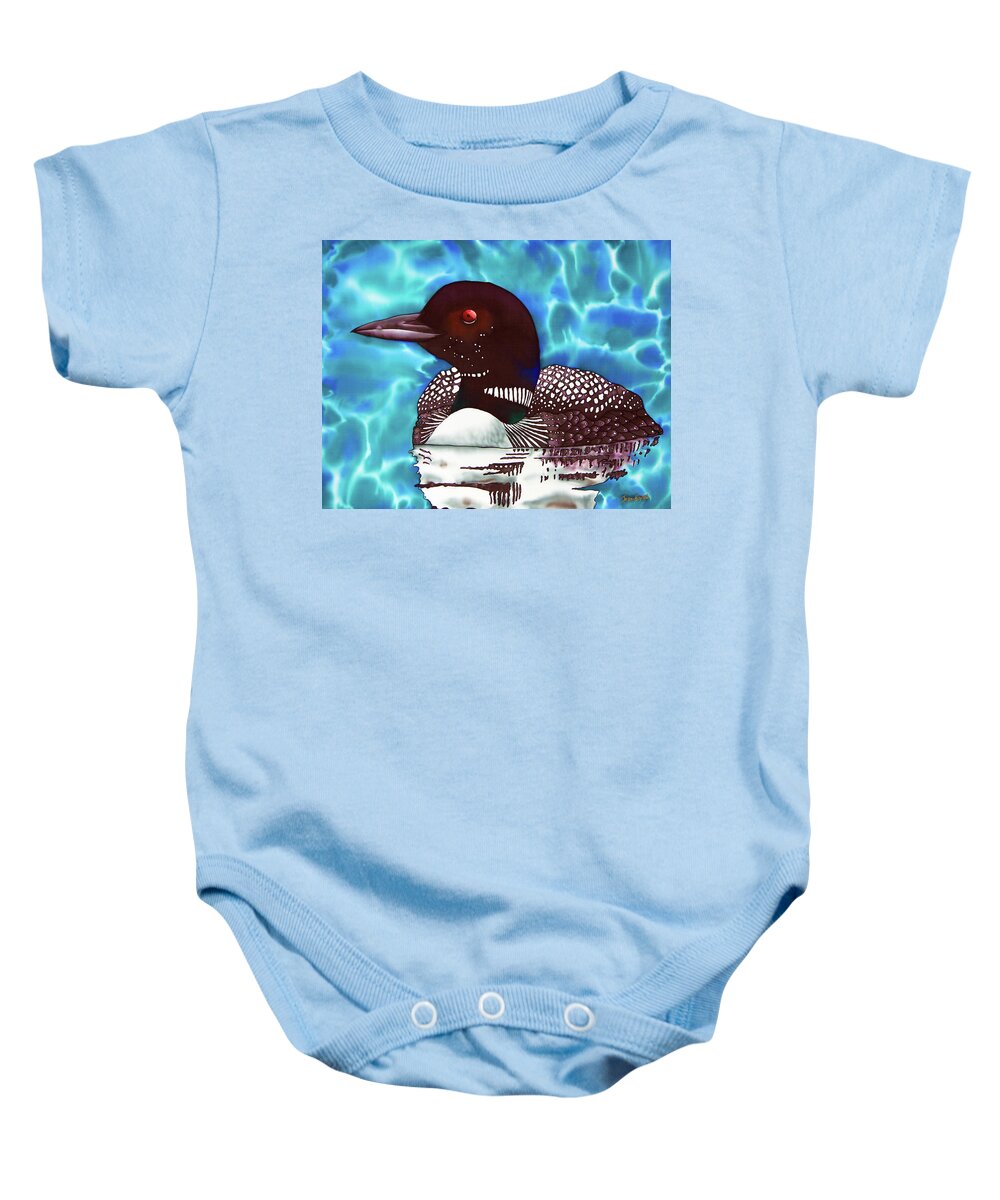 Canadian Loon Baby Onesie featuring the painting Canadian Loon by Daniel Jean-Baptiste