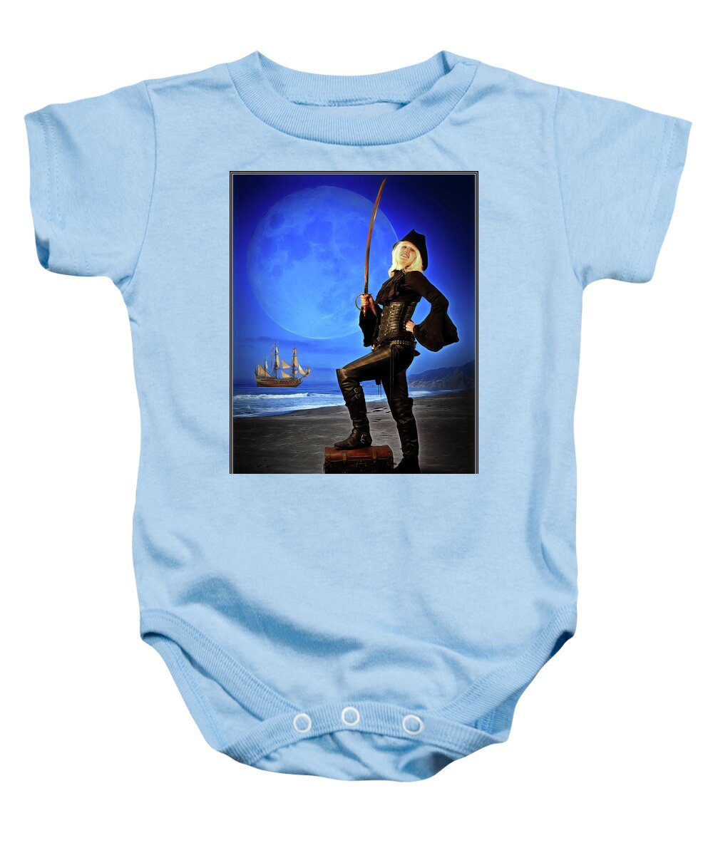 Pirate Baby Onesie featuring the photograph Captain Crystal by Jon Volden