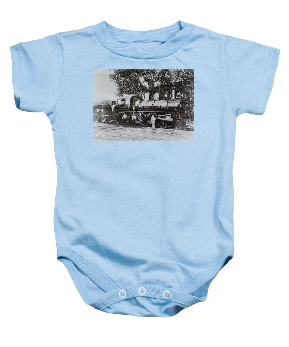 Train Baby Onesie featuring the photograph Casey Jones Engine by Jeanne May