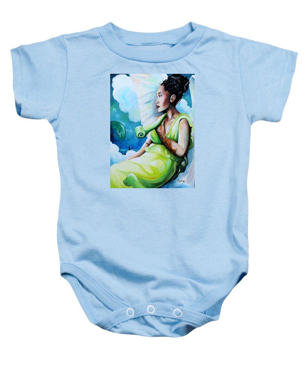 Portrait Baby Onesie featuring the painting Celestial Hope by Henry Blackmon