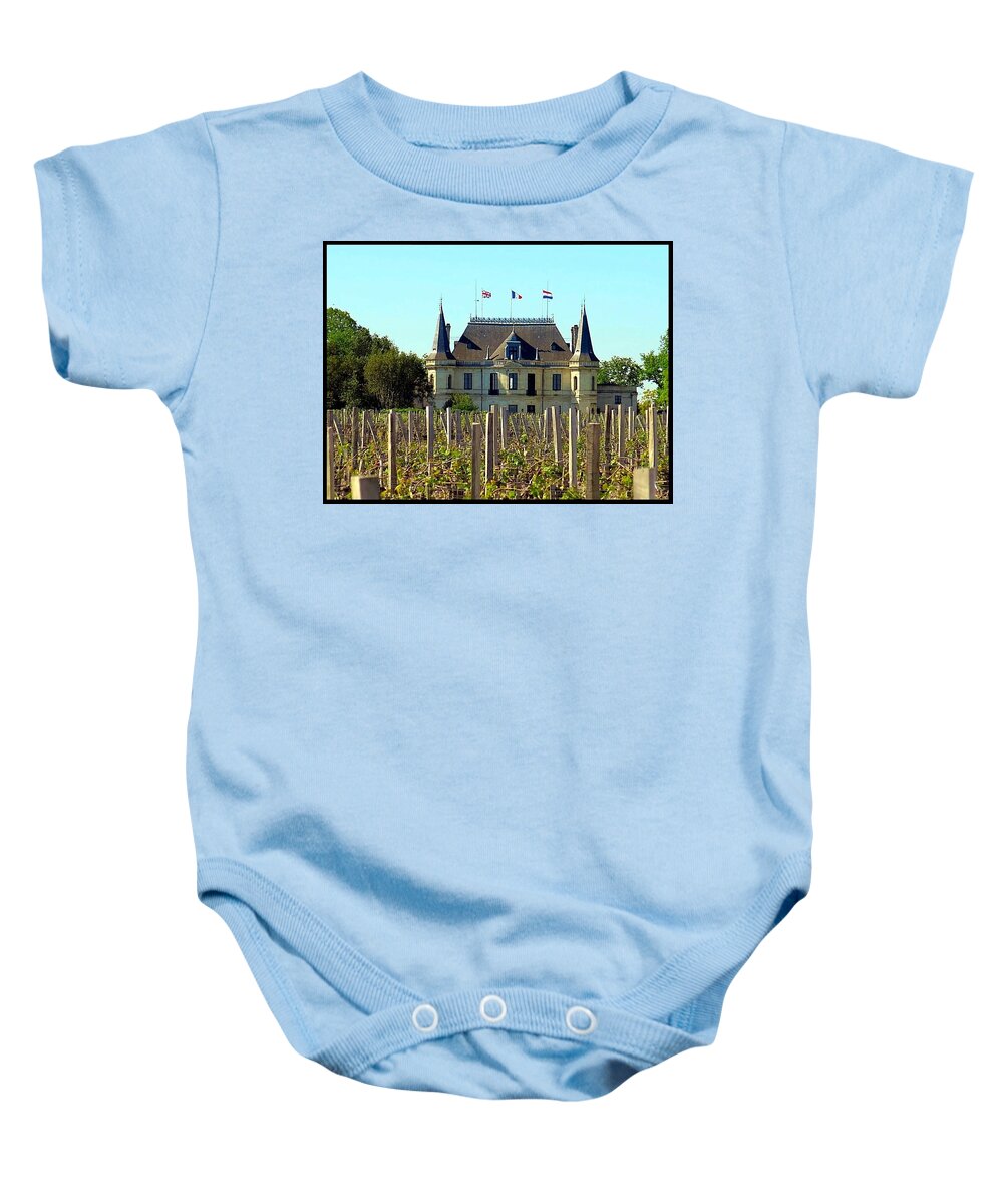 Chateau Baby Onesie featuring the photograph Chateau Palmer by Betty Buller Whitehead