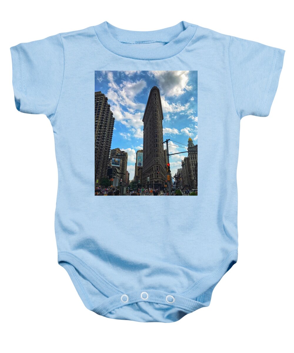 New York Baby Onesie featuring the photograph City Walk by Joseph Caban