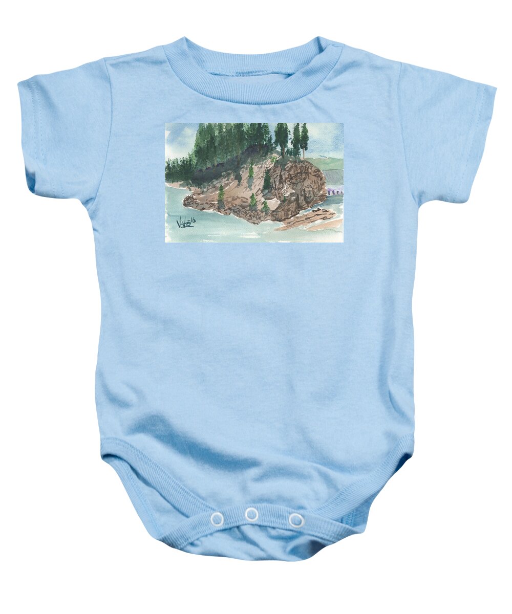 Landscape Baby Onesie featuring the painting Clarkfork Combined by Victor Vosen