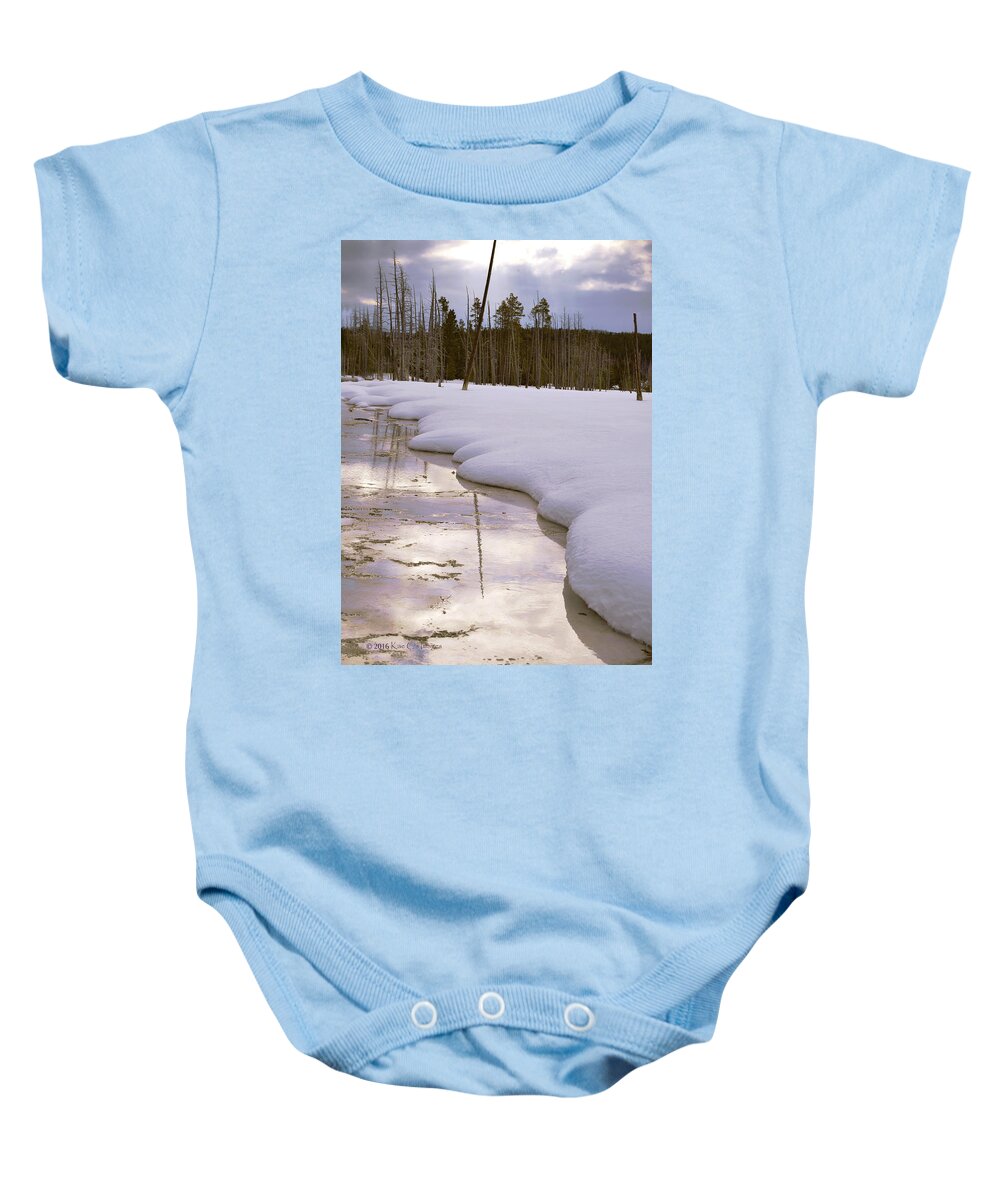 Winter Baby Onesie featuring the photograph Cold Reflections by Kae Cheatham