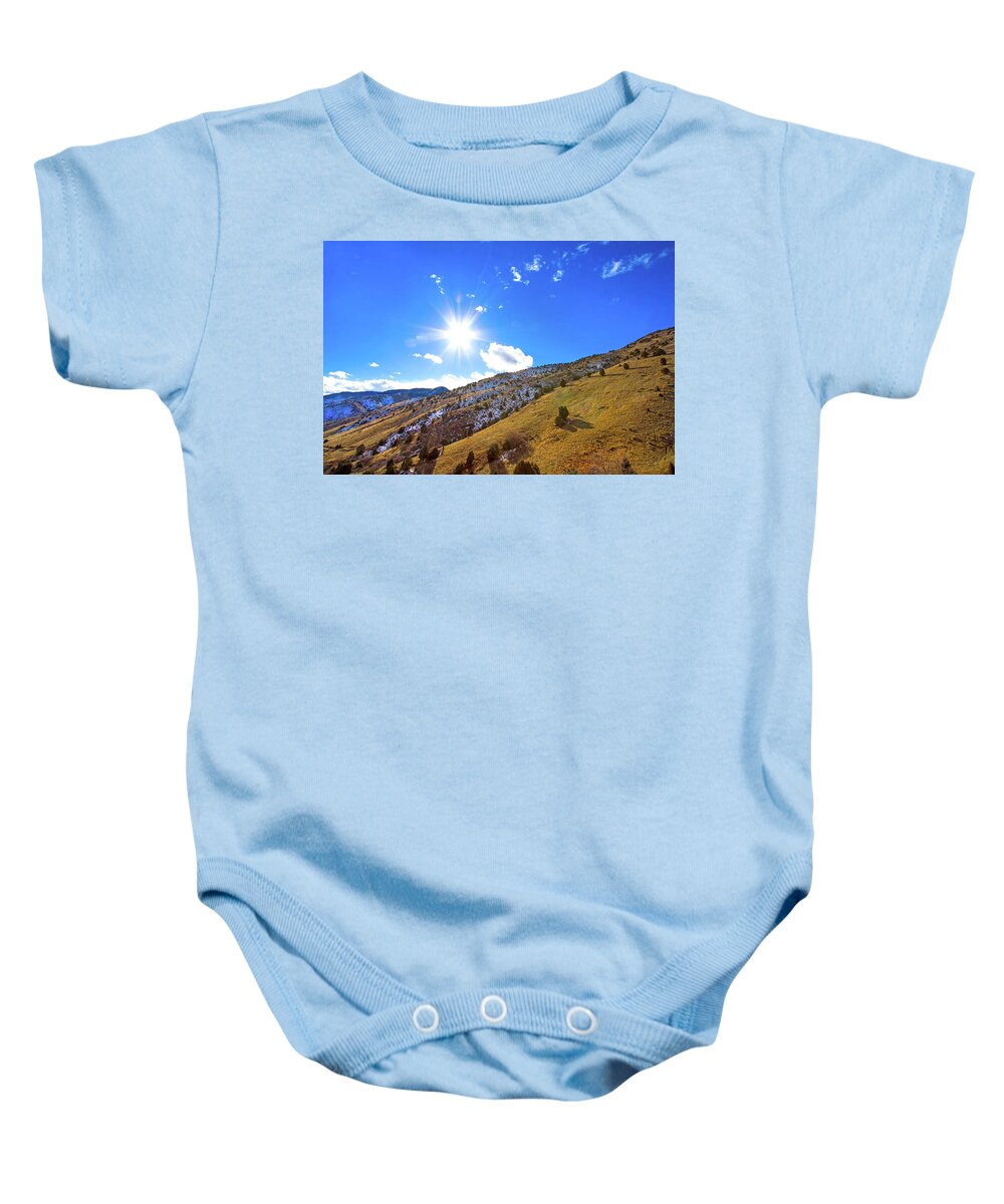 Colorado Baby Onesie featuring the photograph Colorado Blue by Mark Andrew Thomas