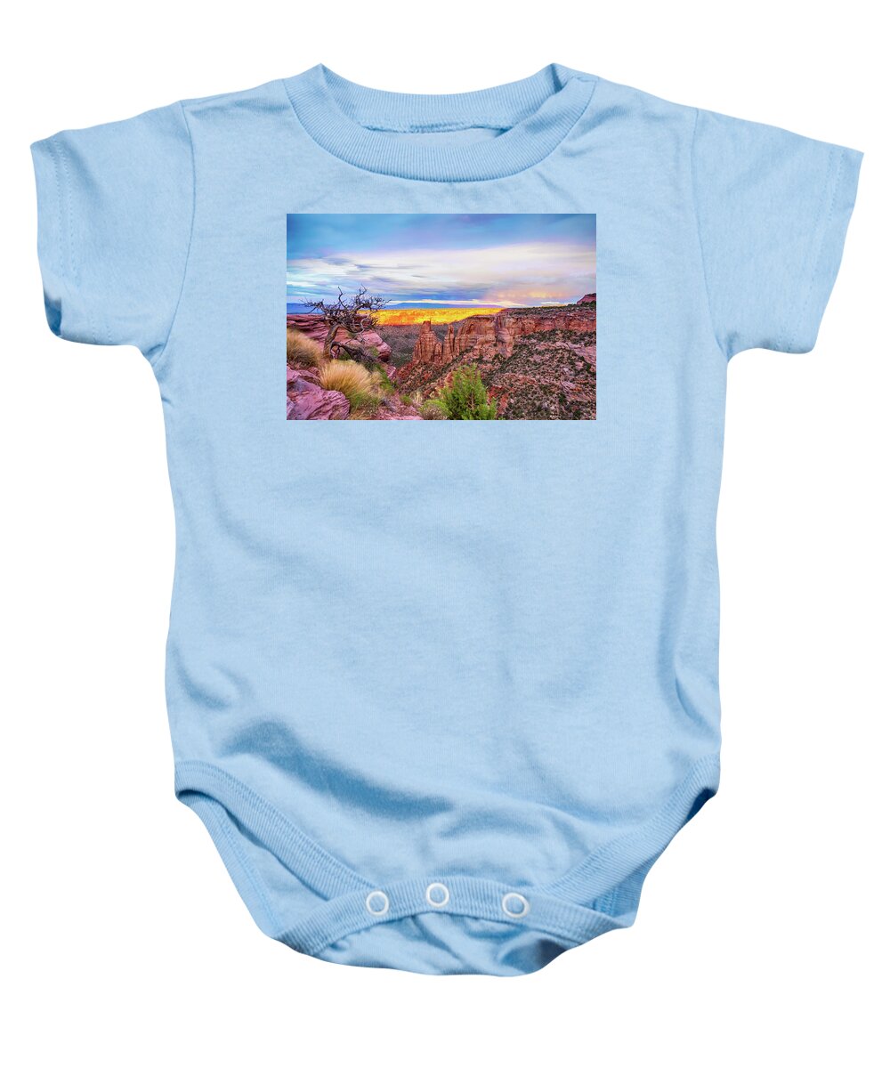 Monument Baby Onesie featuring the photograph Colorado National Monument Timed Stack by James BO Insogna