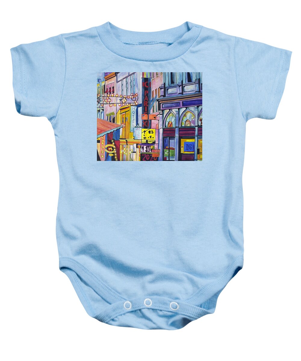 Cityscape Baby Onesie featuring the painting Colors of Paris by Patricia Arroyo