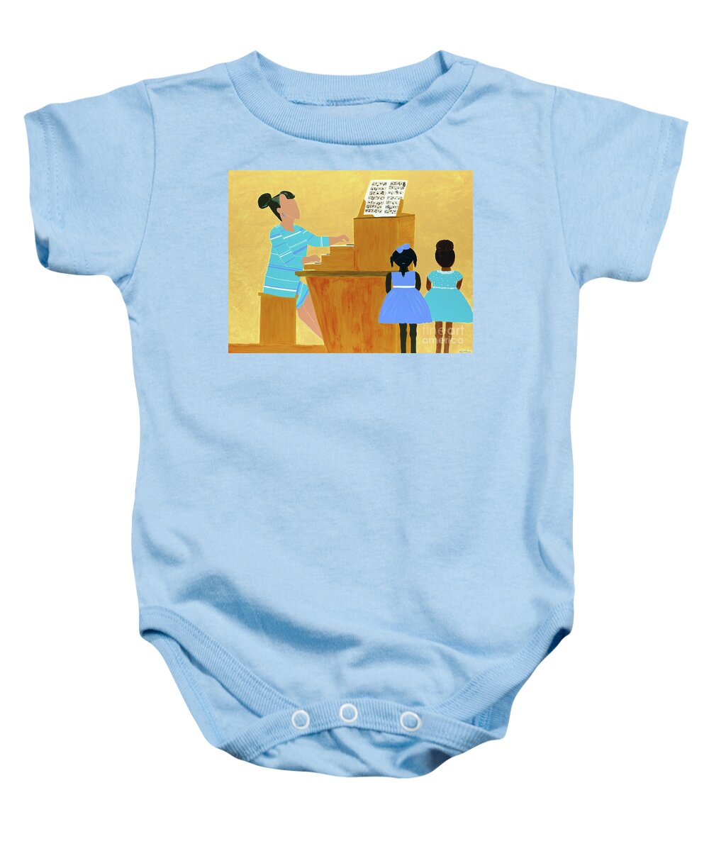 Spelman Baby Onesie featuring the painting Convocation by Kafia Haile
