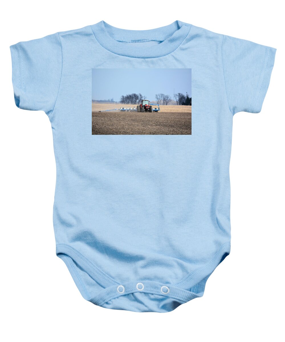 Farm Baby Onesie featuring the photograph Corn Planting by Bonfire Photography