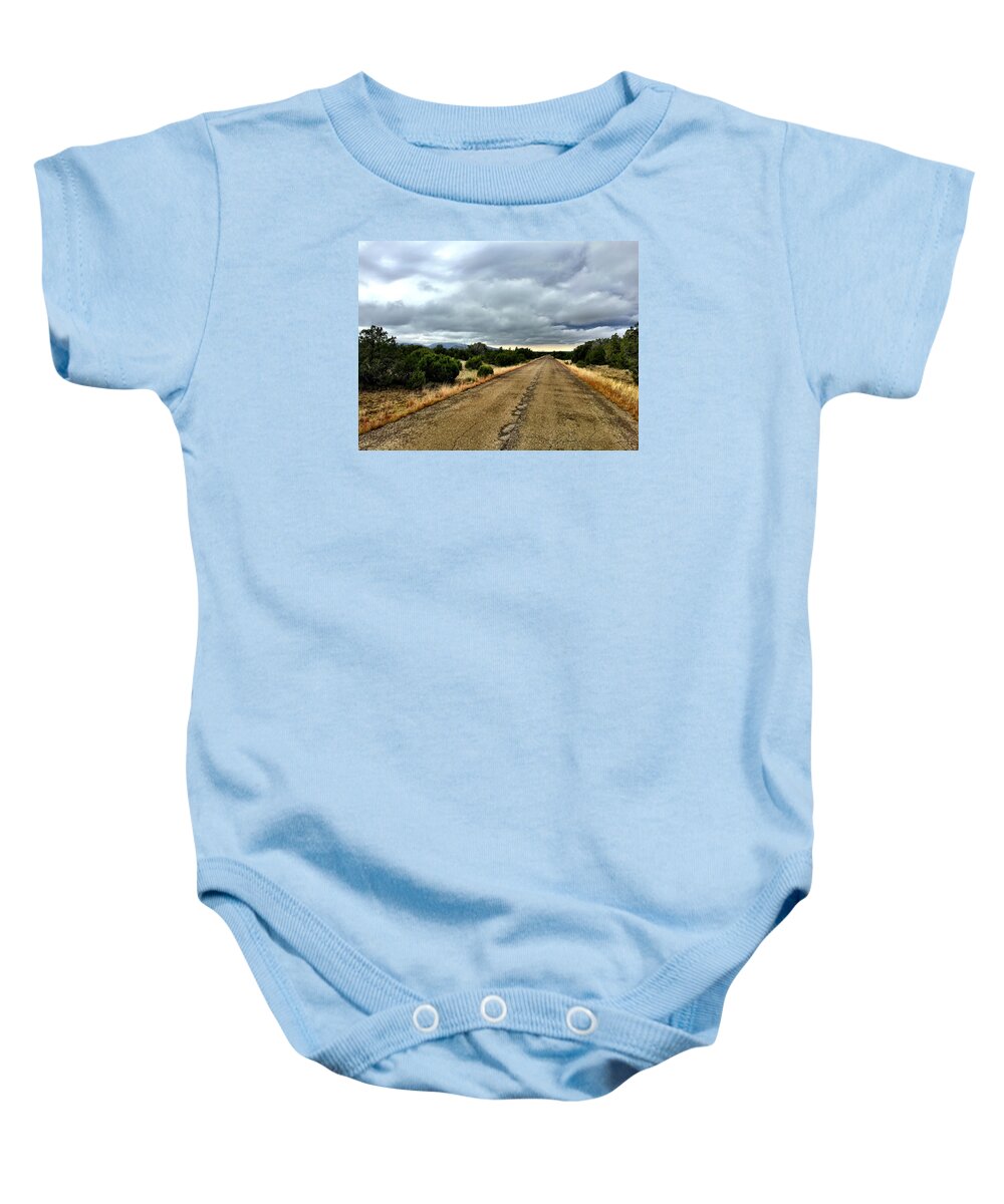 Road Baby Onesie featuring the photograph County Road by Brad Hodges