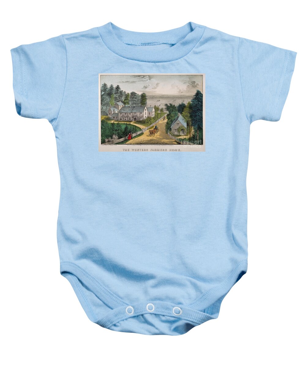 1871 Baby Onesie featuring the photograph Currier & Ives: Farm House by Granger