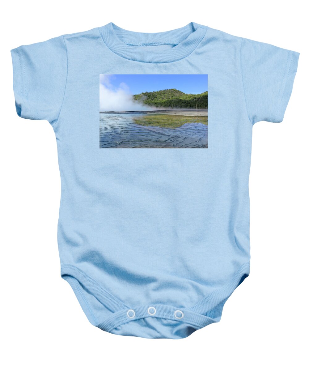 Reflection Baby Onesie featuring the photograph D09127 Reflection in Grand Prismatic Spring by Ed Cooper Photography