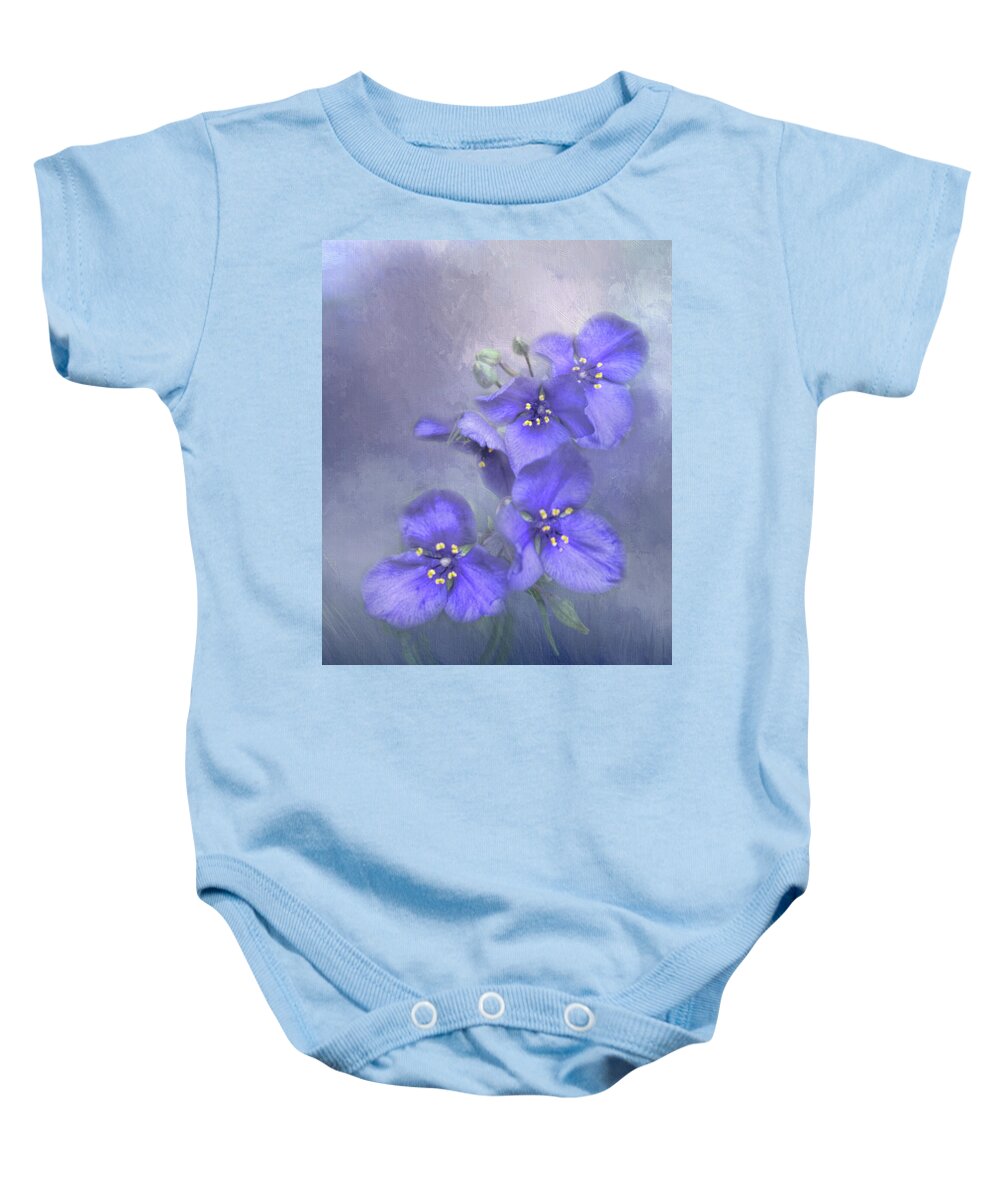 Delphinium Baby Onesie featuring the photograph Delphinium Portrait by David and Carol Kelly