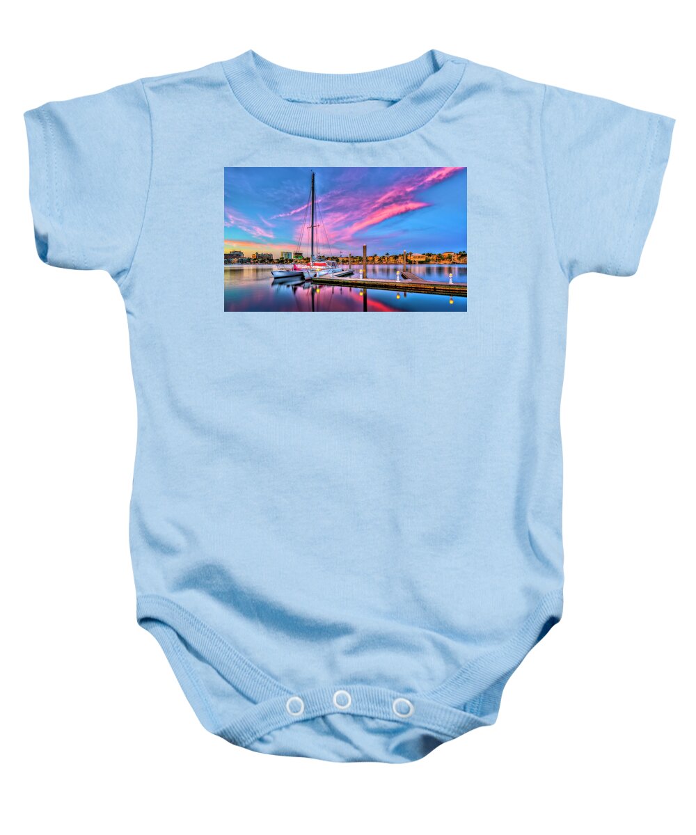 Davis Island Baby Onesie featuring the photograph Docked At Twilight by Marvin Spates