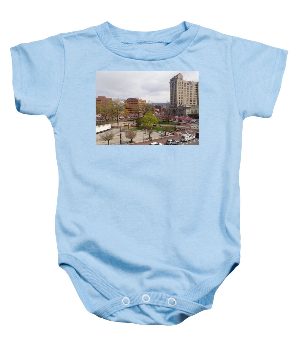 Spring Baby Onesie featuring the photograph Downtown in Springtime by Christina Verdgeline