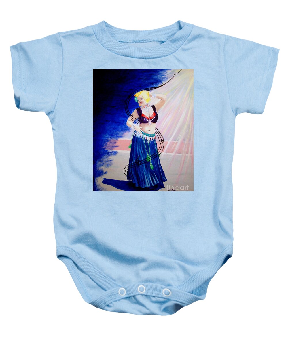 Belly Dancer Baby Onesie featuring the painting Emily Crowe by Lisa Rose Musselwhite