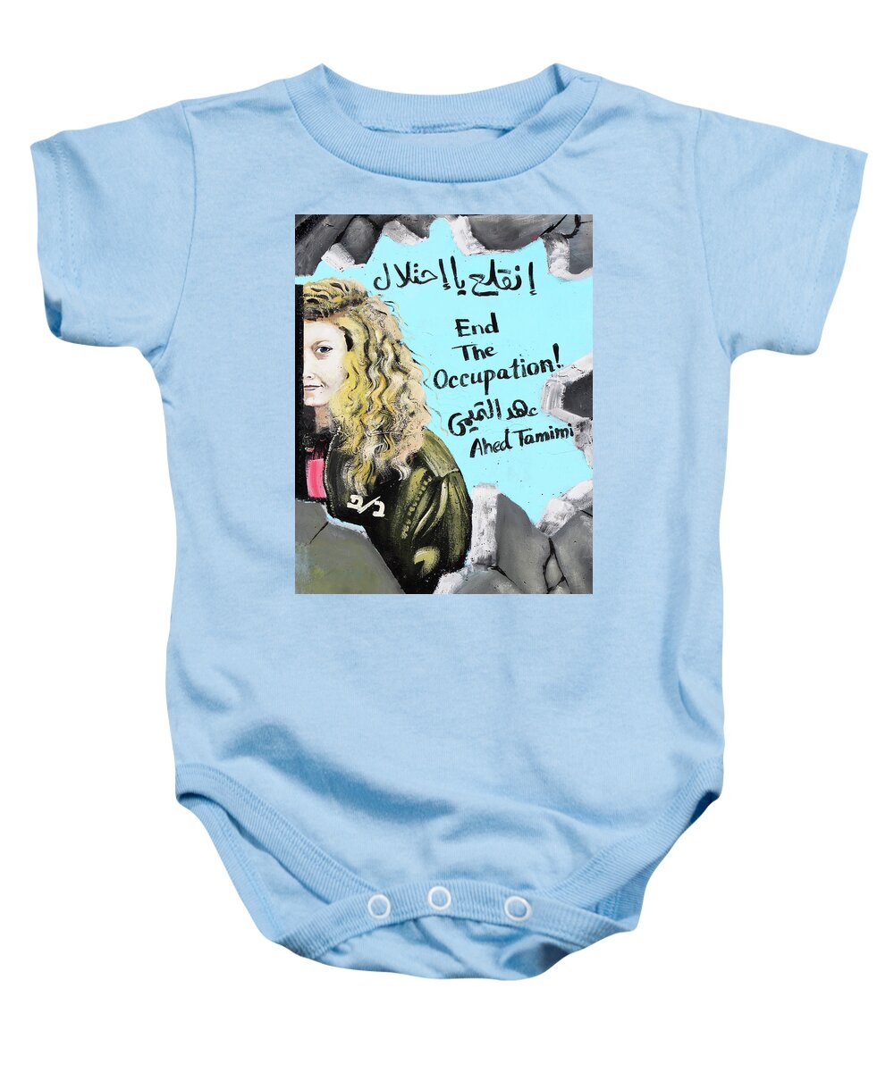 End Baby Onesie featuring the photograph End the Occupation by Munir Alawi