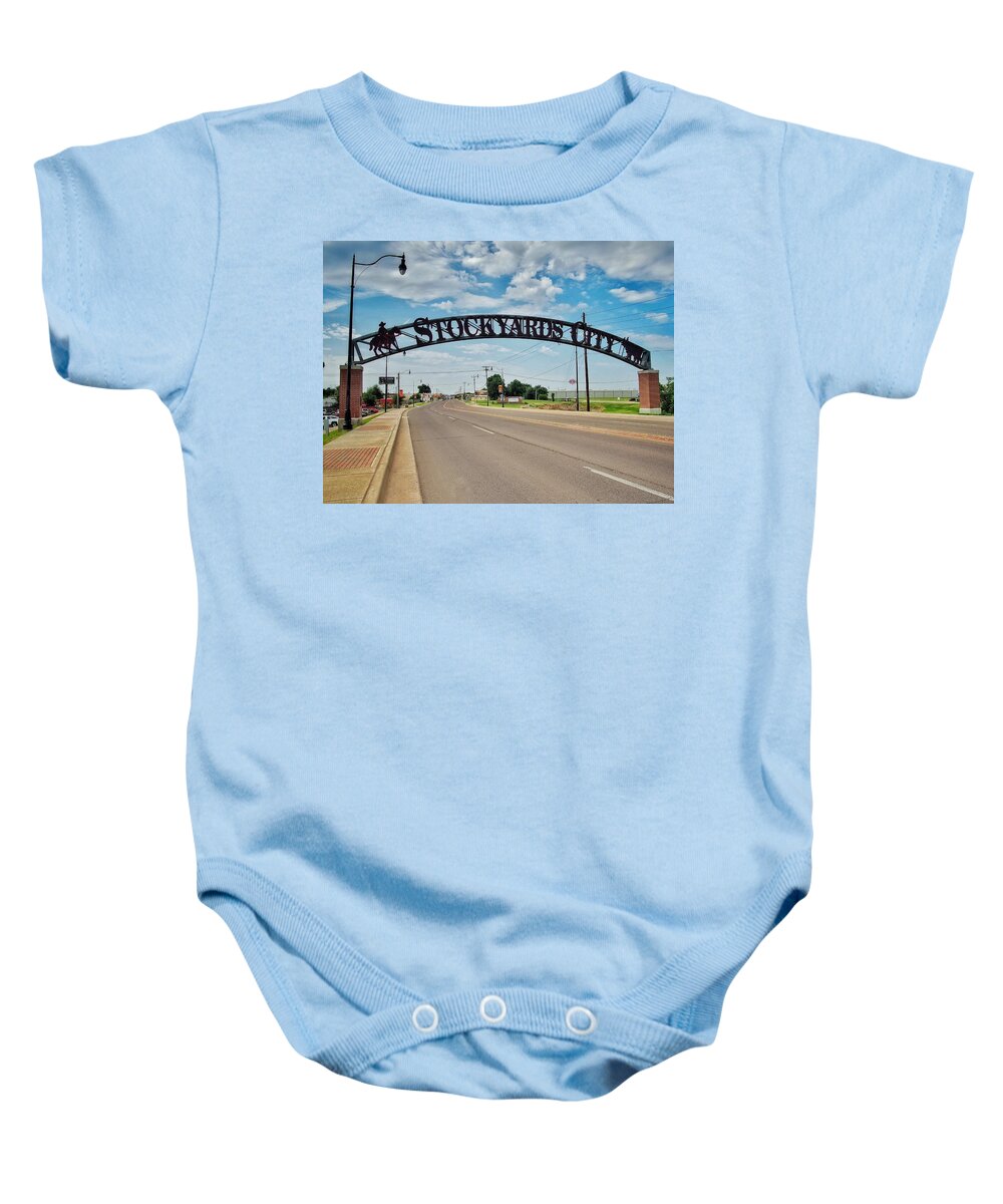 Stockyard Baby Onesie featuring the photograph Entrance to Stockyards City by Buck Buchanan