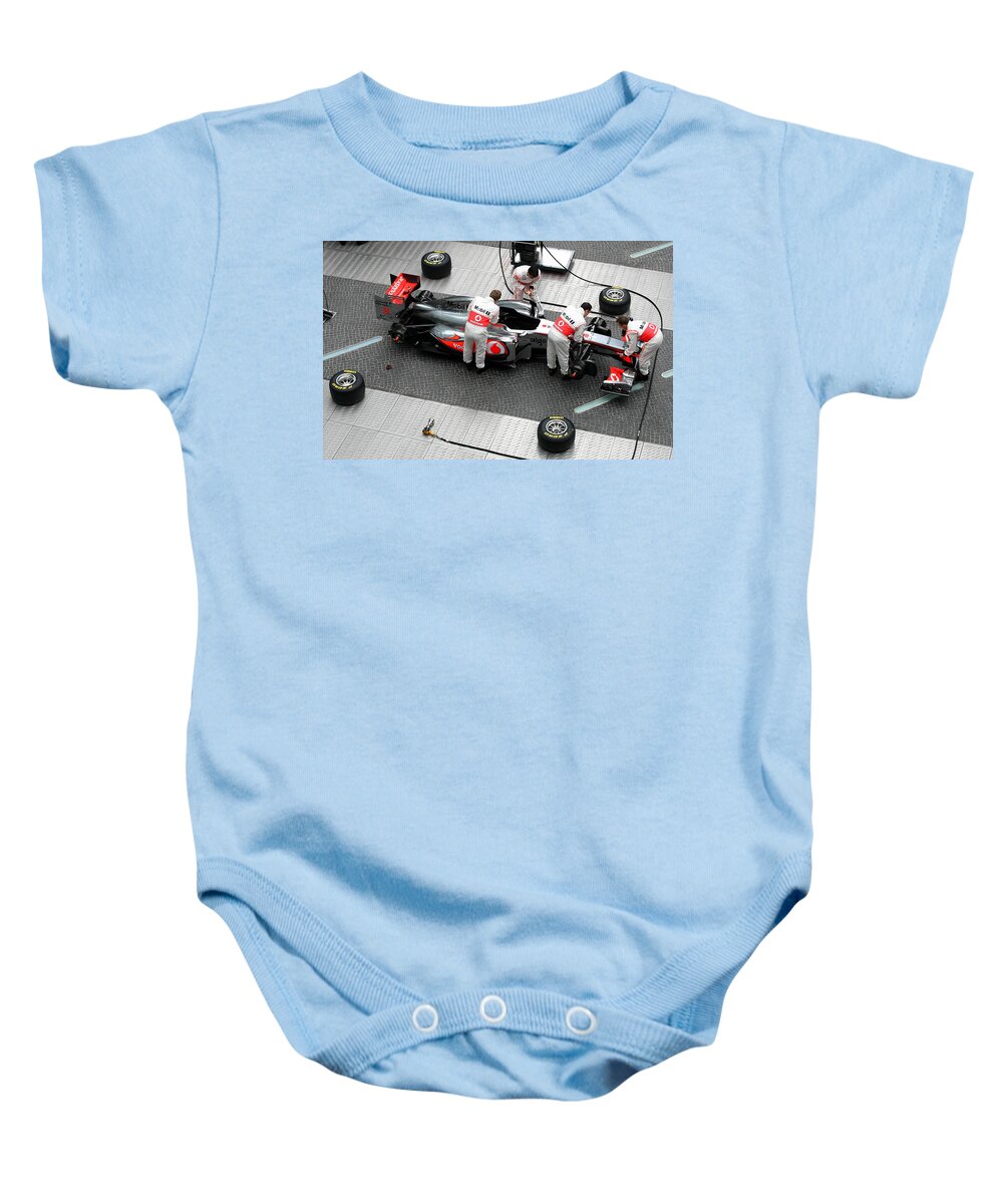 F1 Baby Onesie featuring the photograph F1 by Mariel Mcmeeking