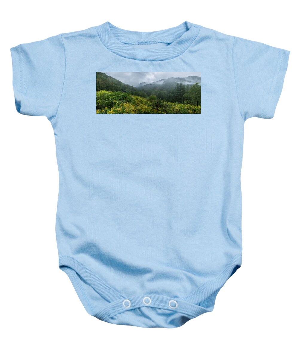Appalachia Baby Onesie featuring the photograph Fall Mountain Pano by Jurgen Lorenzen