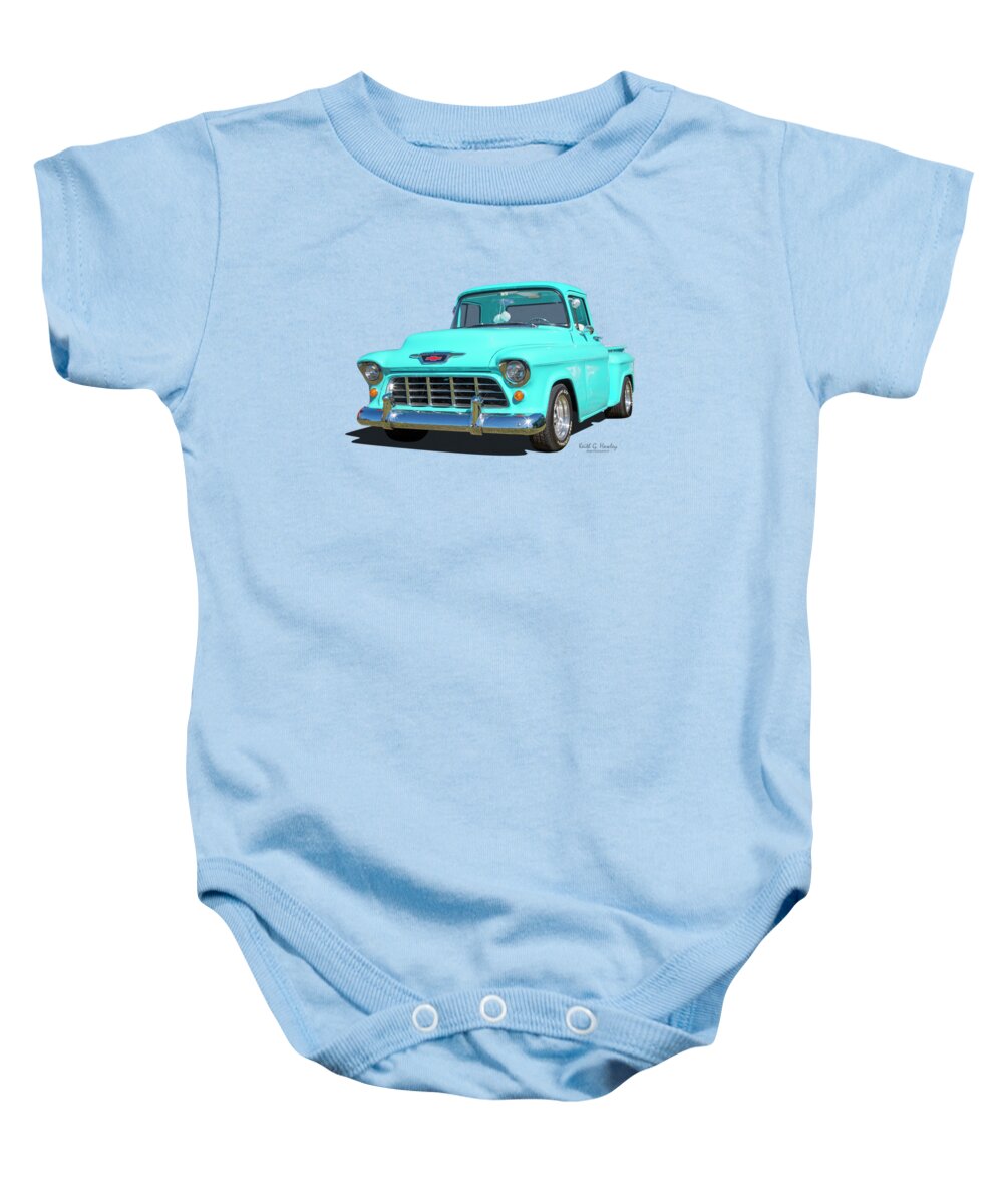 Pickup Baby Onesie featuring the photograph Fifty5 Stepside Pickup by Keith Hawley