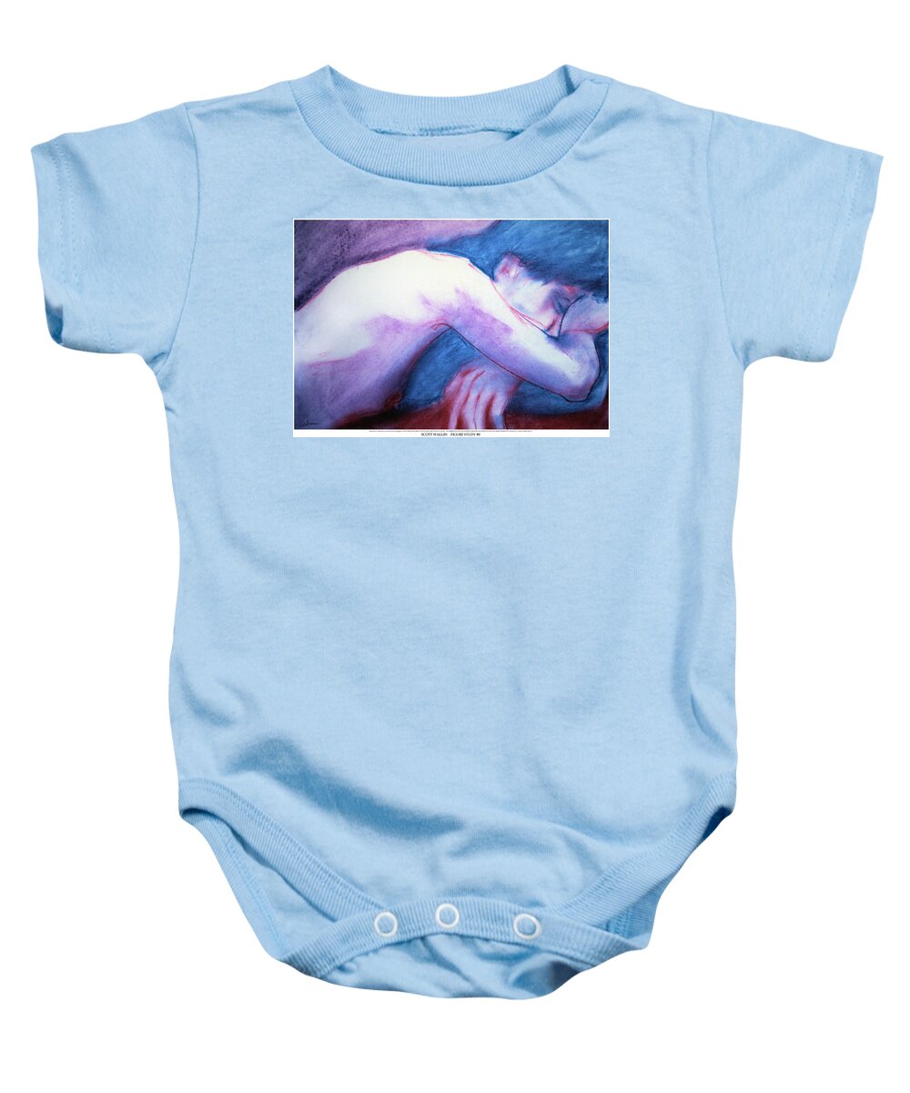 A Set Of Figure Studies Baby Onesie featuring the drawing Figure Study Eight by Scott Wallin