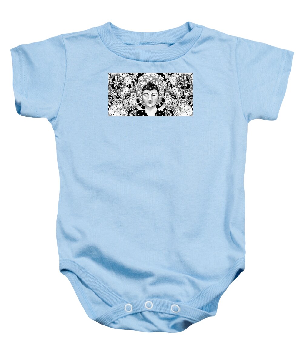 Sacred Space Baby Onesie featuring the digital art Finding Peace by Helena Tiainen