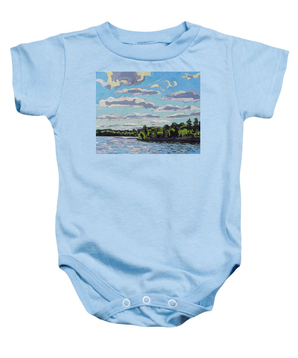 Stratocumulus Baby Onesie featuring the painting Flat SC by Phil Chadwick