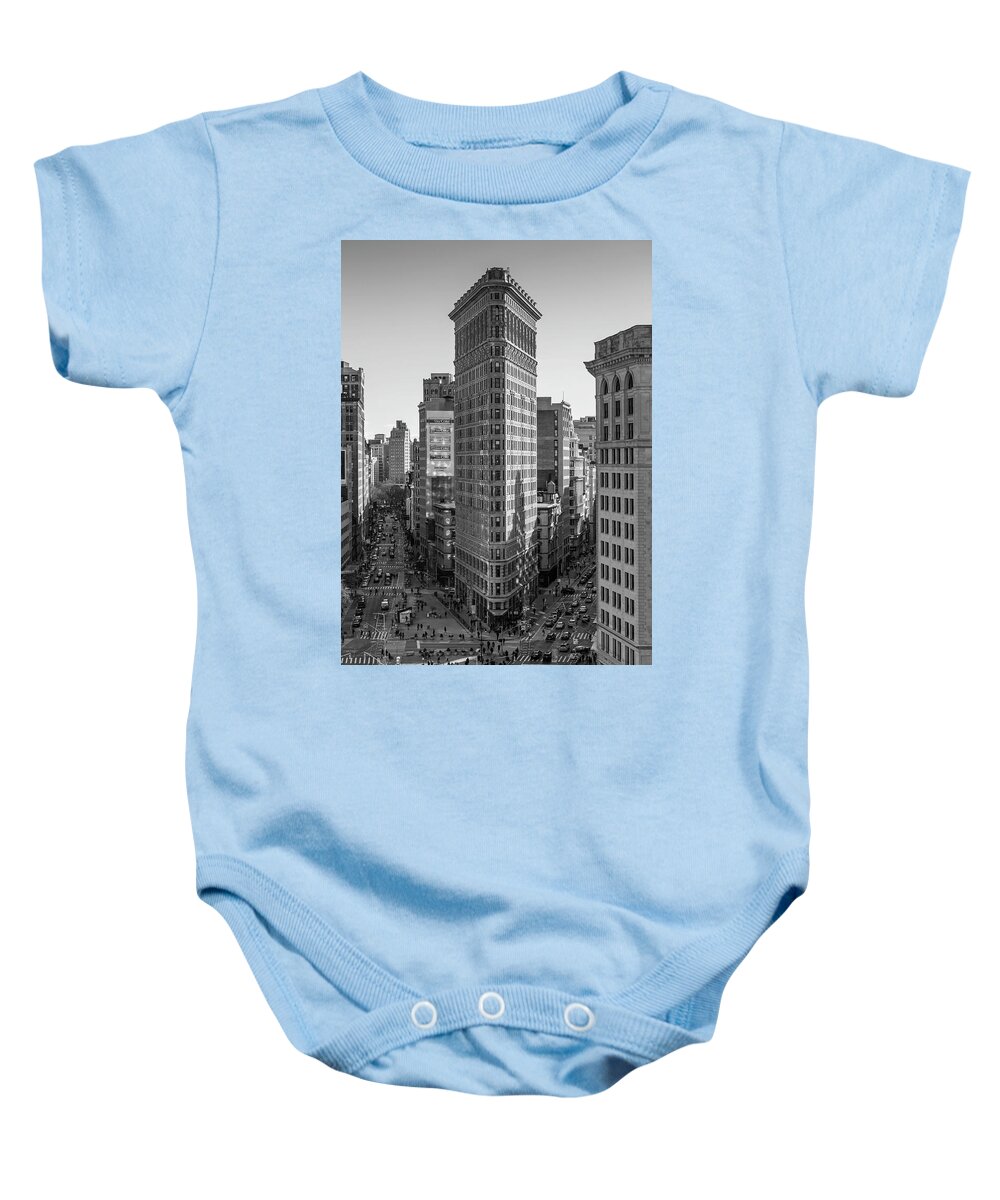 Flatiron Building Baby Onesie featuring the photograph Flatiron Building, Elevated Study 2 by Randy Lemoine