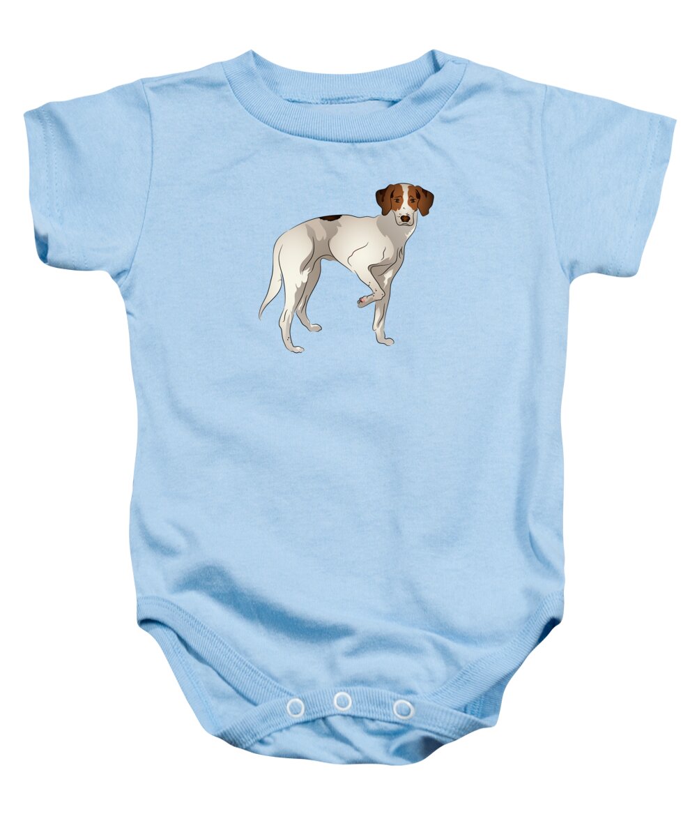 Graphic Dog Baby Onesie featuring the digital art Foxhound by MM Anderson