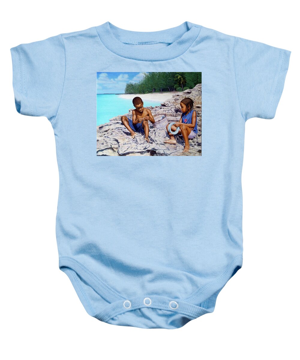Little Baby Onesie featuring the painting Friends by Nicole Minnis