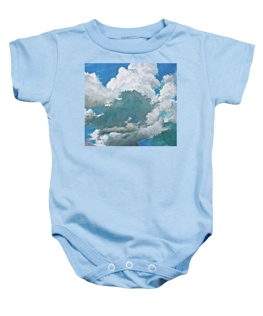 Clouds Baby Onesie featuring the painting From Both Sides Now by Cliff Spohn