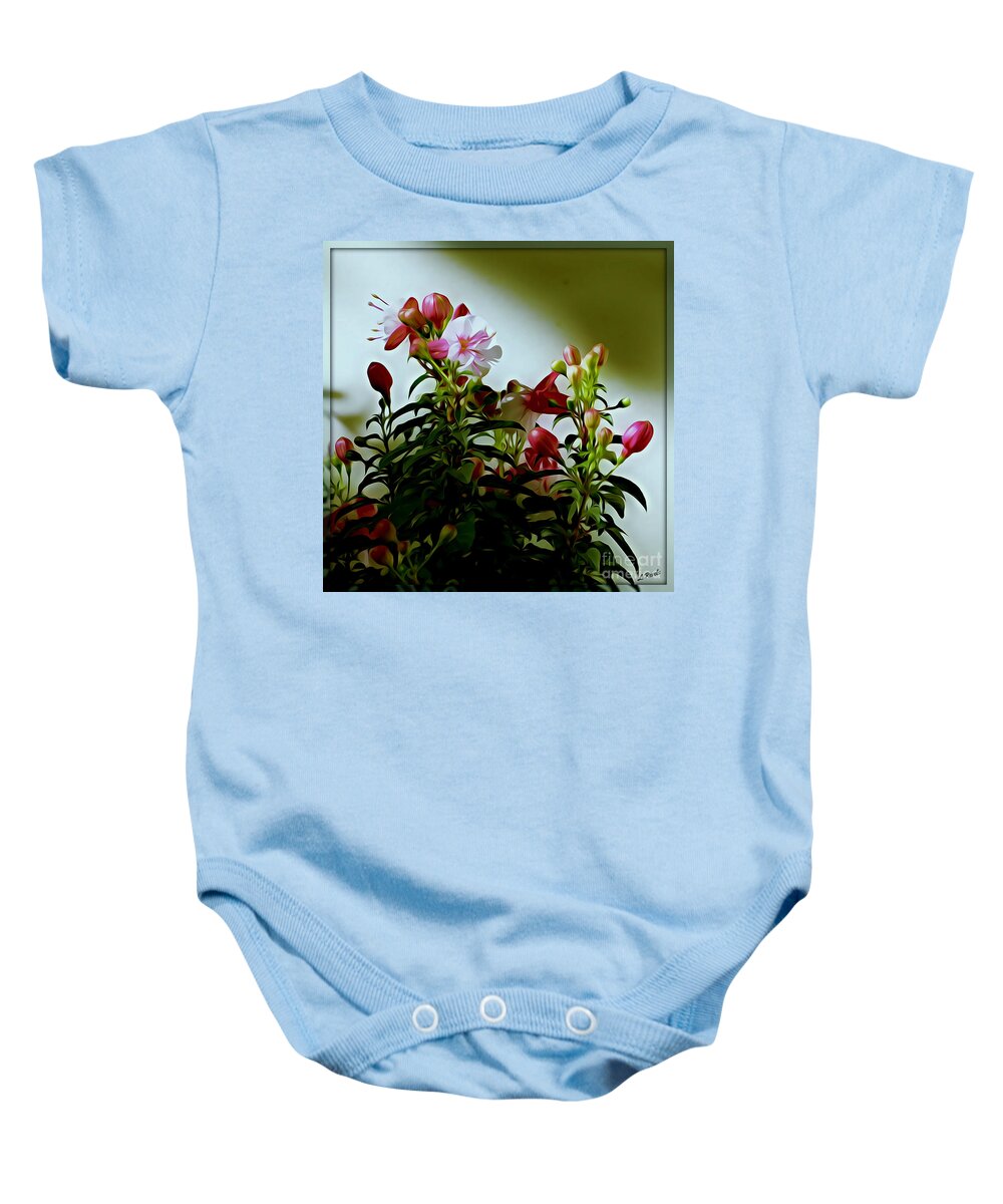 Flower Baby Onesie featuring the photograph Fushia by Leslie Revels