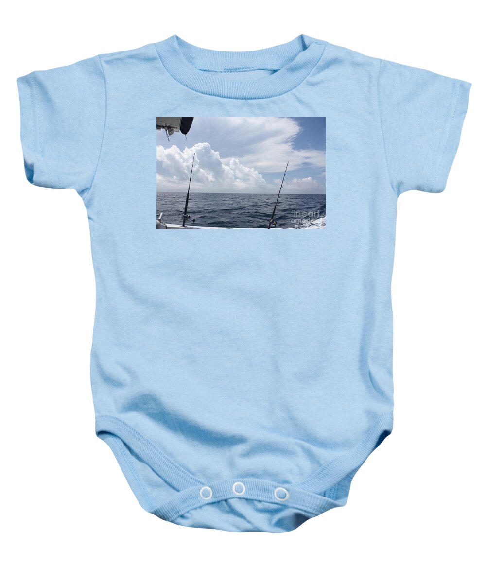Getting Ready To Fish Baby Onesie featuring the photograph Getting Ready To Fish by John Telfer