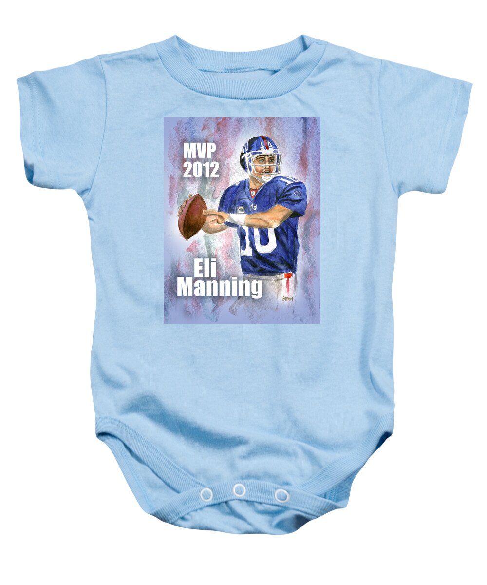 #10 Baby Onesie featuring the painting Giants Win by Clara Sue Beym