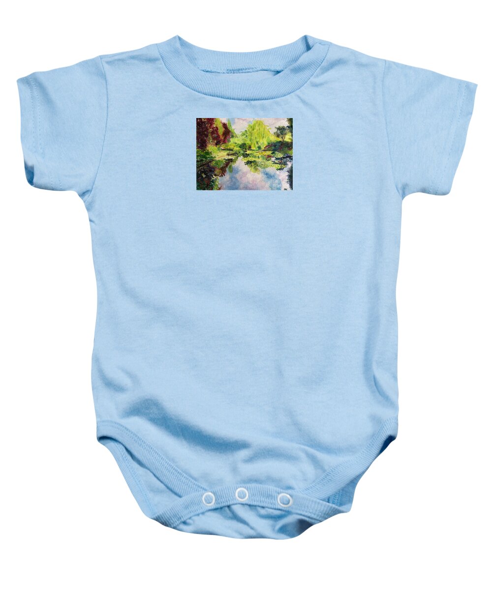 Giverney Baby Onesie featuring the painting Giverney by Kate Conaboy