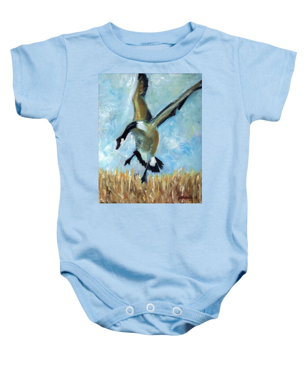Goose Baby Onesie featuring the painting Goose by Jason Reinhardt