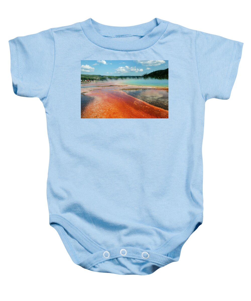 Yellowstone Baby Onesie featuring the photograph Grand Prismatic Spring, Yellowstone by Aashish Vaidya