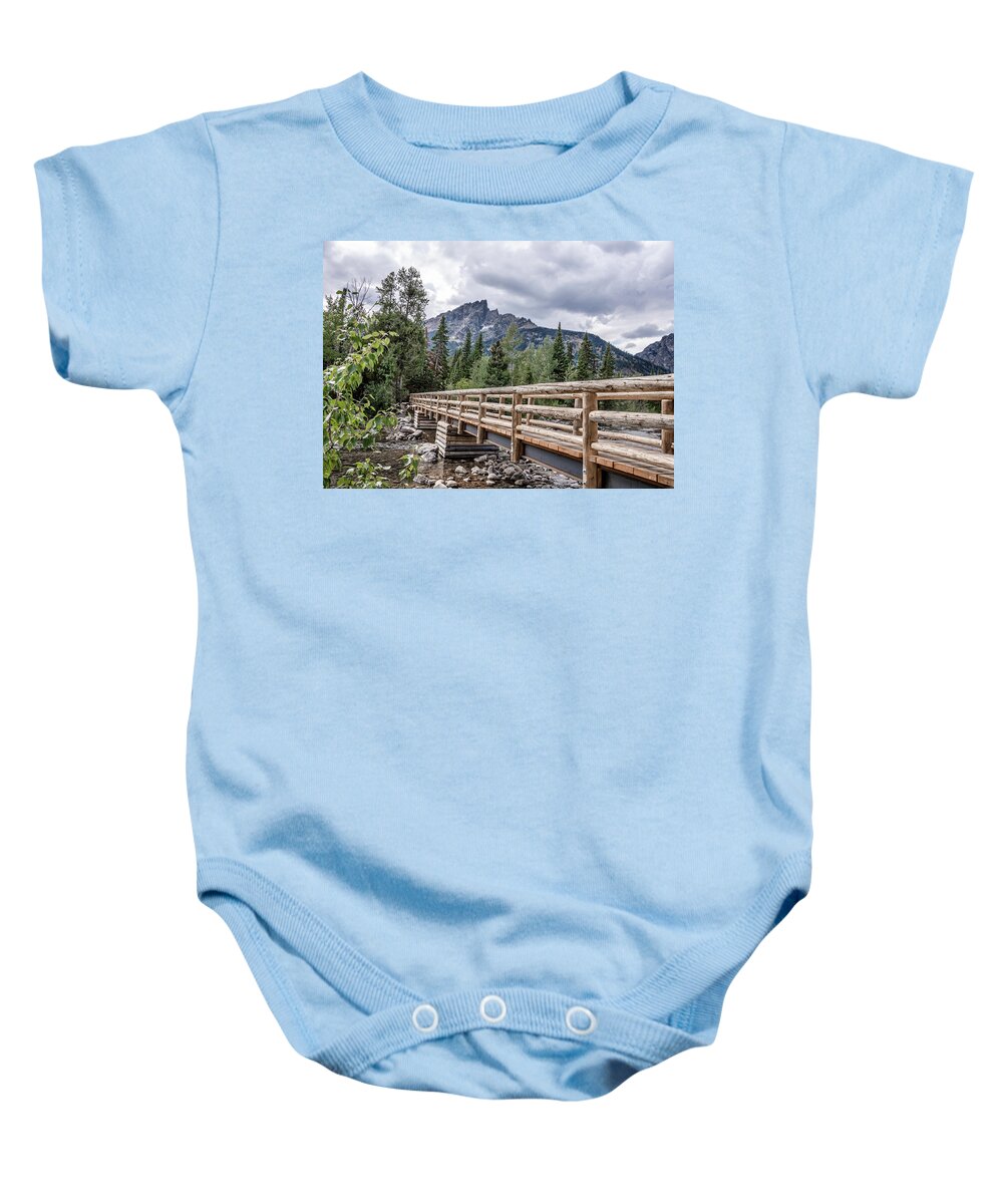 Grand Baby Onesie featuring the photograph Grand Teton Mountains by Jaime Mercado