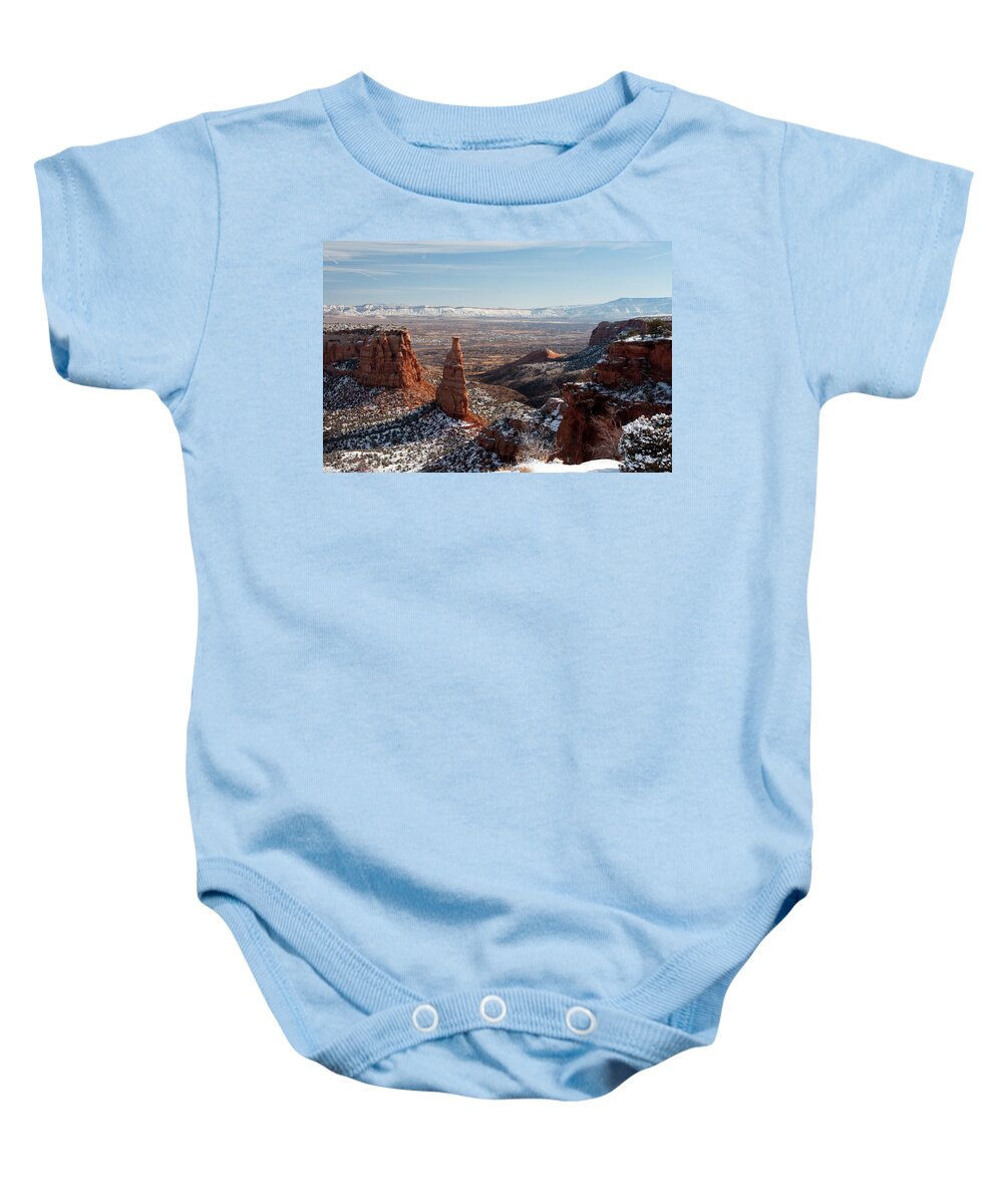 Colorado Baby Onesie featuring the photograph Grand Valley Winter by Julia McHugh